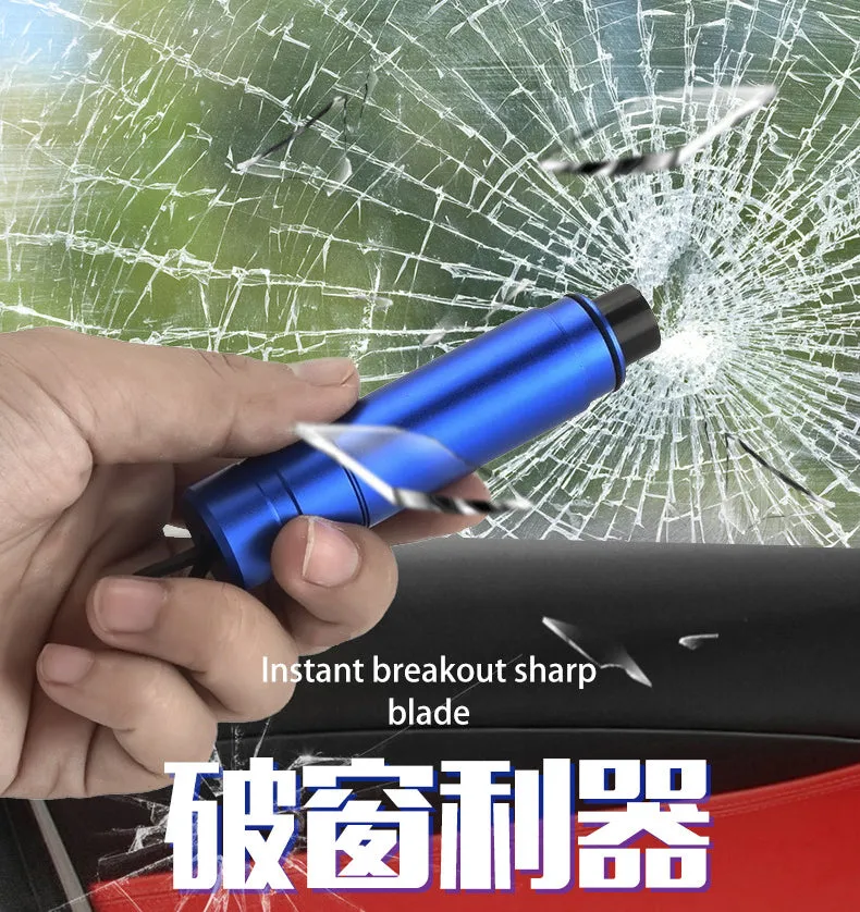 2-in-1 Car Safety Hammer Glass Window Breaker Seat Belt Cutter Auto Emergency Escape Tool Keychain
