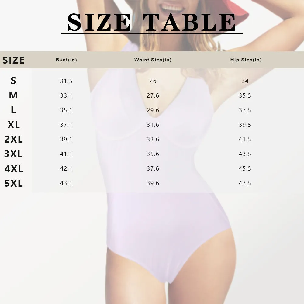 25  Colors Custom Face All Women's V-Neck One Piece Swimsuit Personalized Women's Tank Top Bathing Swimsuit Honeymoons For Her