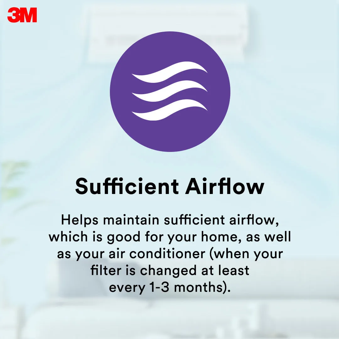 3M Filtrete Dust Allergen Bacteria Aircon Filter Purple 22 X 34 cm