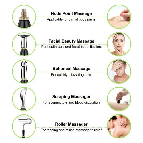 5 Heads Electronic Acupuncture Pen Electric Meridians Laser Therapy Heal Massage Pen Meridian Energy Pen Relief Pain Tools Sets S258964