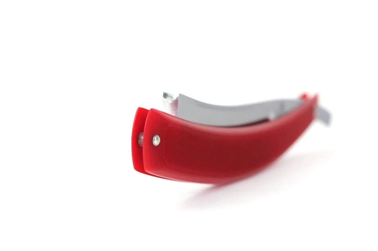 Alex Jacques "Production Style" 7/8" Razor With Red G10 Scales