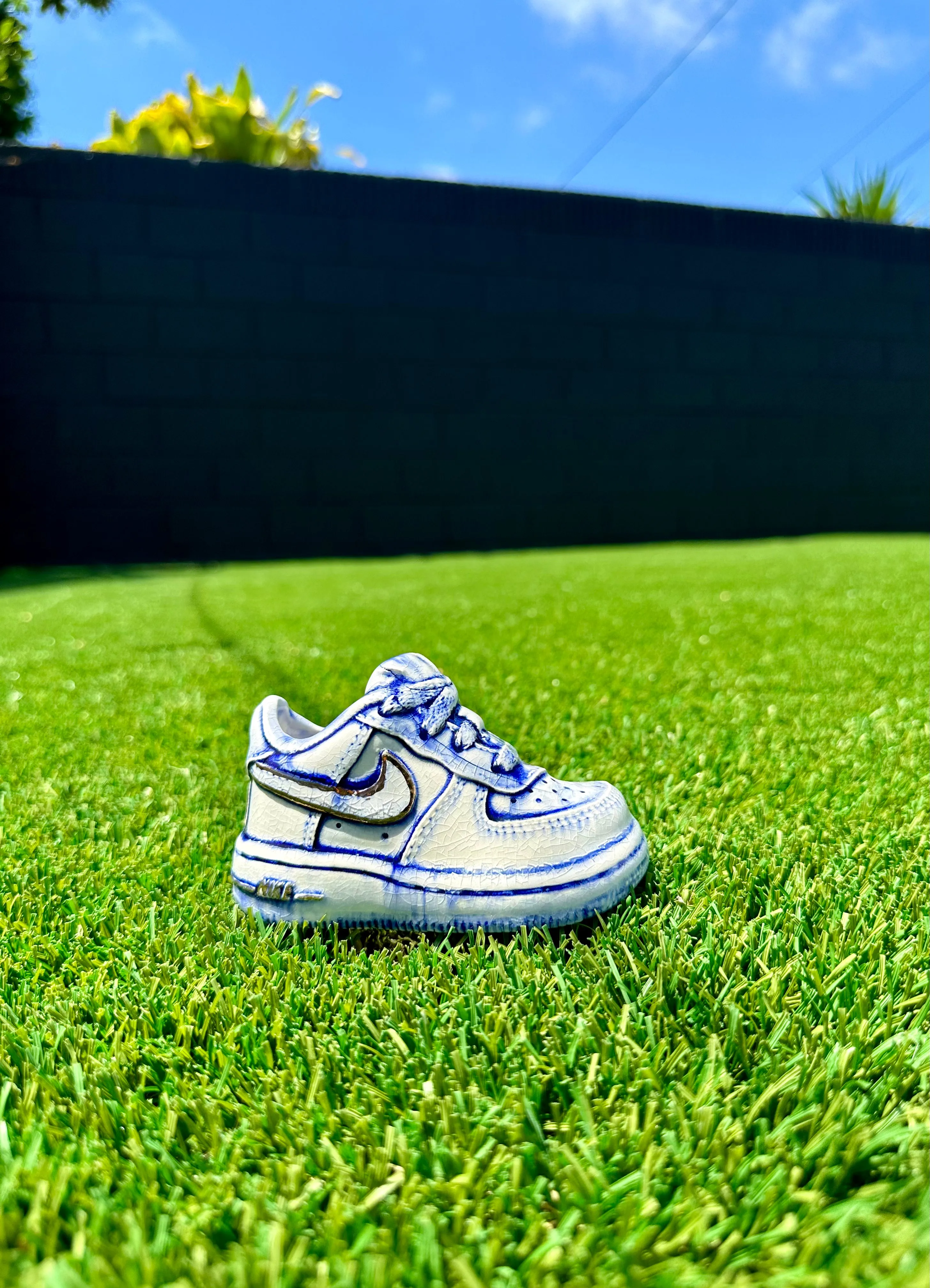Baby AF1 Blue & Gold Luster