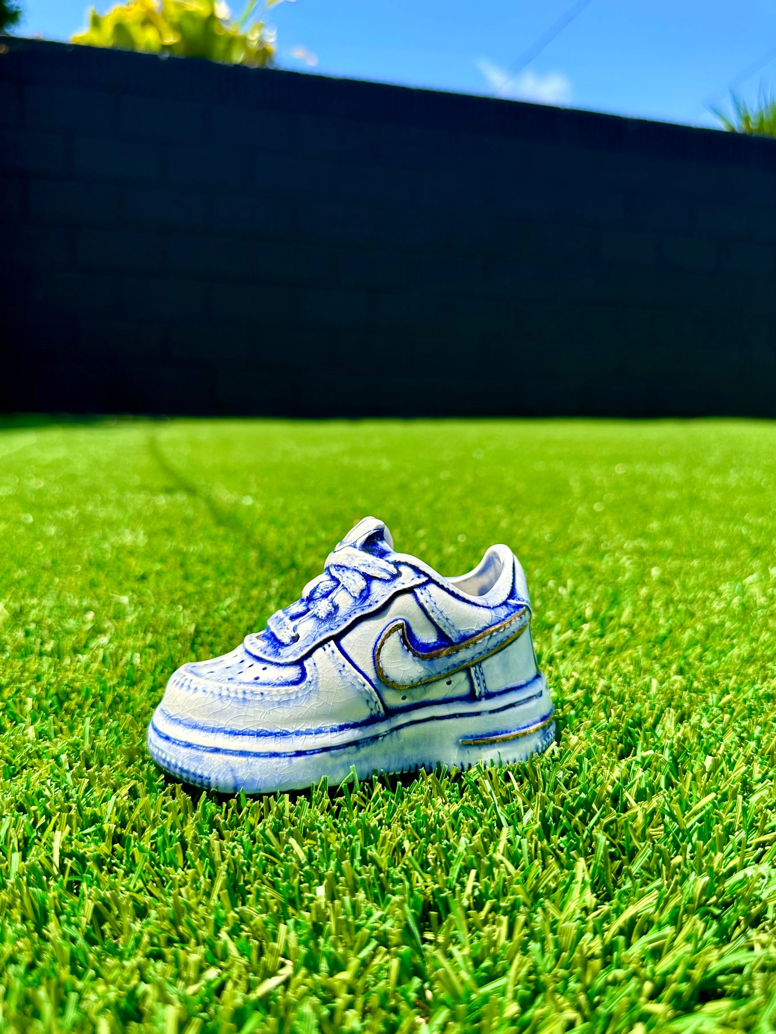 Baby AF1 Blue & Gold Luster
