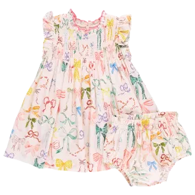 Baby Girls Stevie Dress Set - Watercolor Bows
