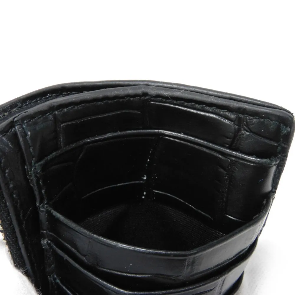 BALENCIAGA Coin case 640535 1ROP3 1000 Calfskin (crocodile embossed) black New logo cash coin card holder mens