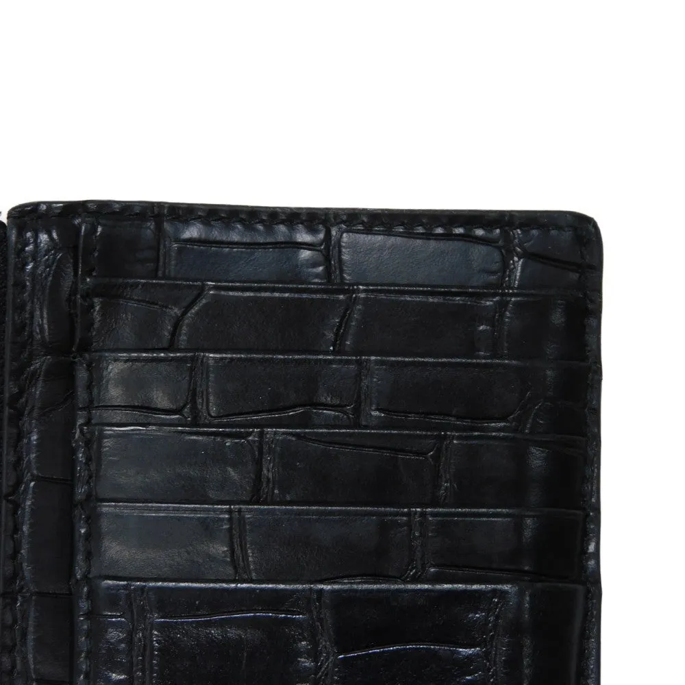 BALENCIAGA Coin case 640535 1ROP3 1000 Calfskin (crocodile embossed) black New logo cash coin card holder mens