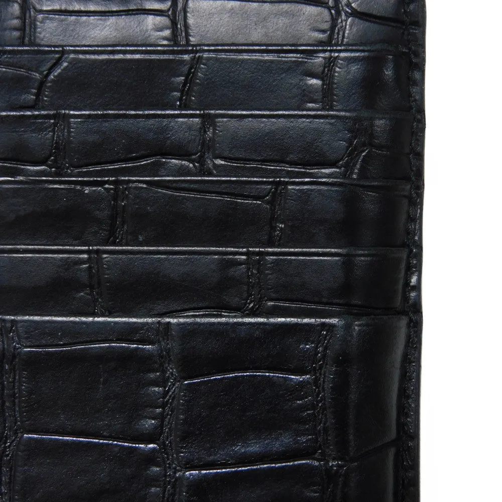 BALENCIAGA Coin case 640535 1ROP3 1000 Calfskin (crocodile embossed) black New logo cash coin card holder mens