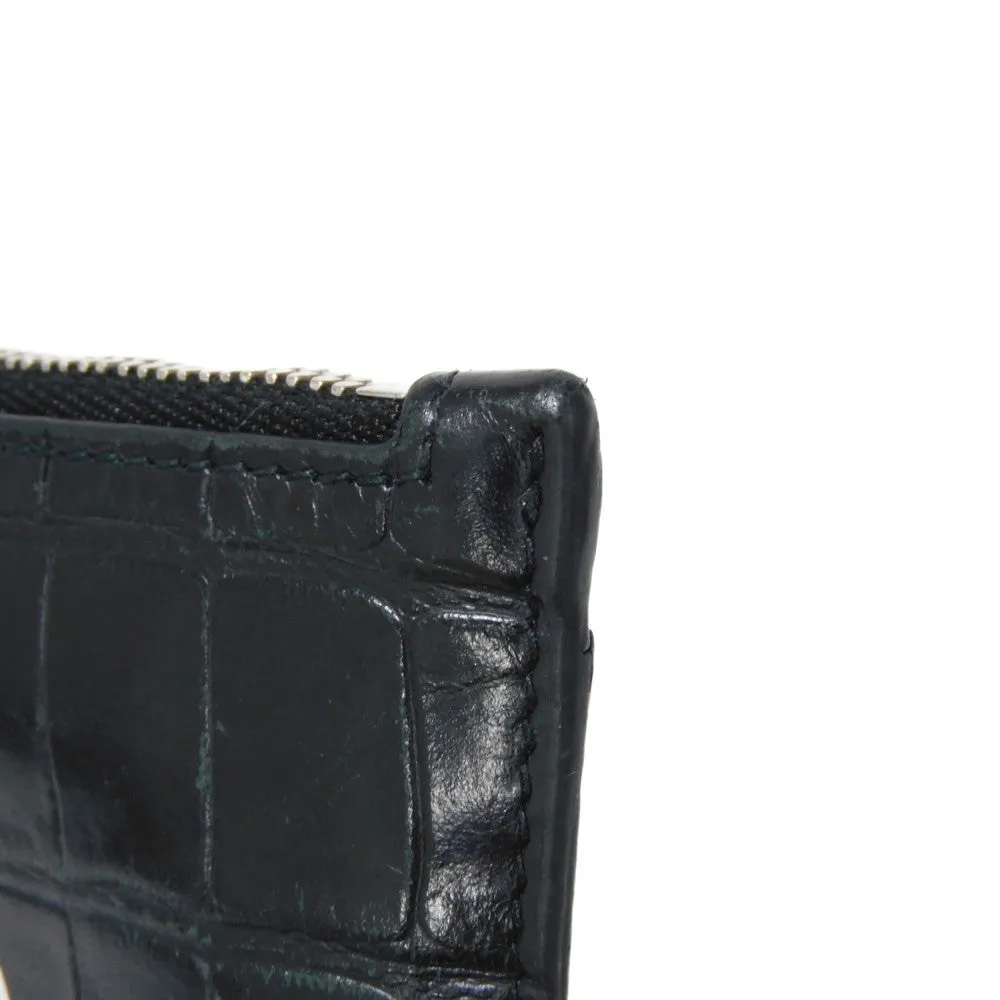 BALENCIAGA Coin case 640535 1ROP3 1000 Calfskin (crocodile embossed) black New logo cash coin card holder mens
