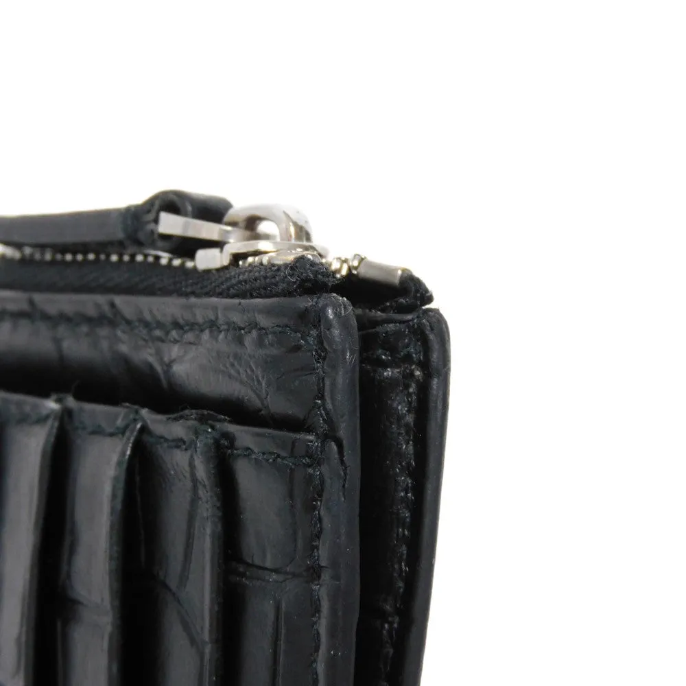 BALENCIAGA Coin case 640535 1ROP3 1000 Calfskin (crocodile embossed) black New logo cash coin card holder mens