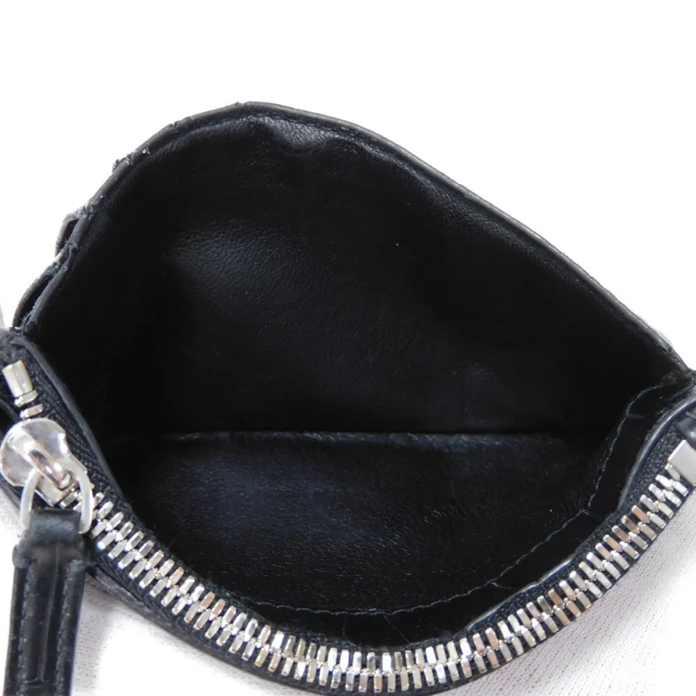 BALENCIAGA Coin case 640535 1ROP3 1000 Calfskin (crocodile embossed) black New logo cash coin card holder mens