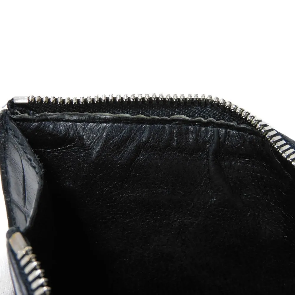 BALENCIAGA Coin case 640535 1ROP3 1000 Calfskin (crocodile embossed) black New logo cash coin card holder mens