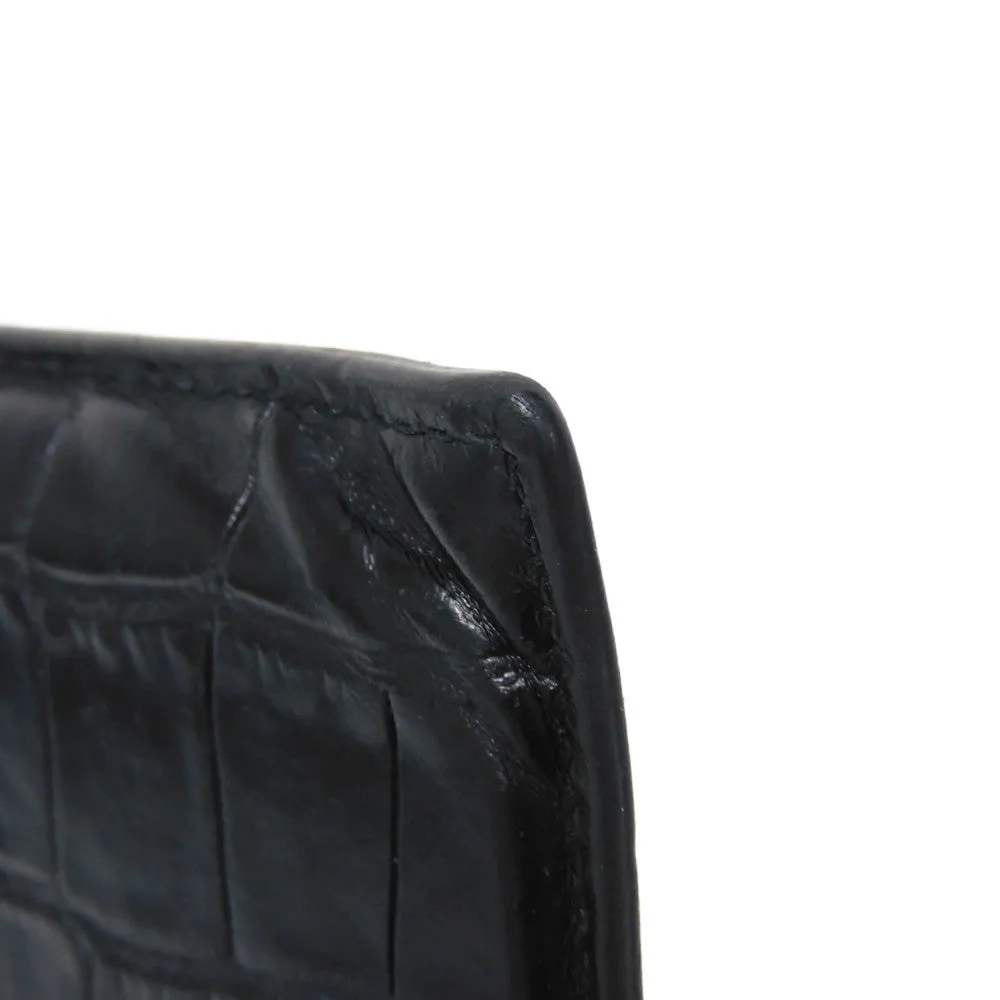 BALENCIAGA Coin case 640535 1ROP3 1000 Calfskin (crocodile embossed) black New logo cash coin card holder mens