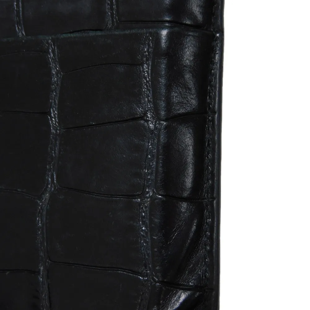 BALENCIAGA Coin case 640535 1ROP3 1000 Calfskin (crocodile embossed) black New logo cash coin card holder mens