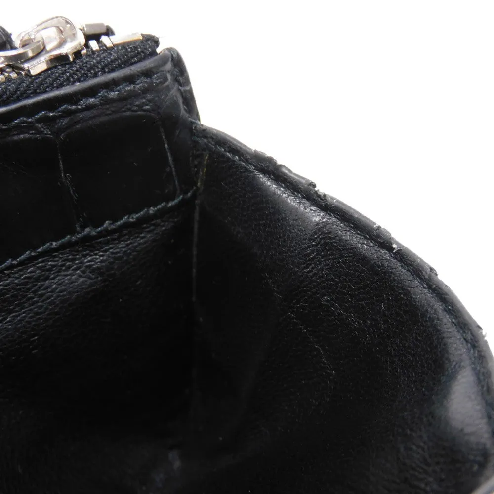 BALENCIAGA Coin case 640535 1ROP3 1000 Calfskin (crocodile embossed) black New logo cash coin card holder mens