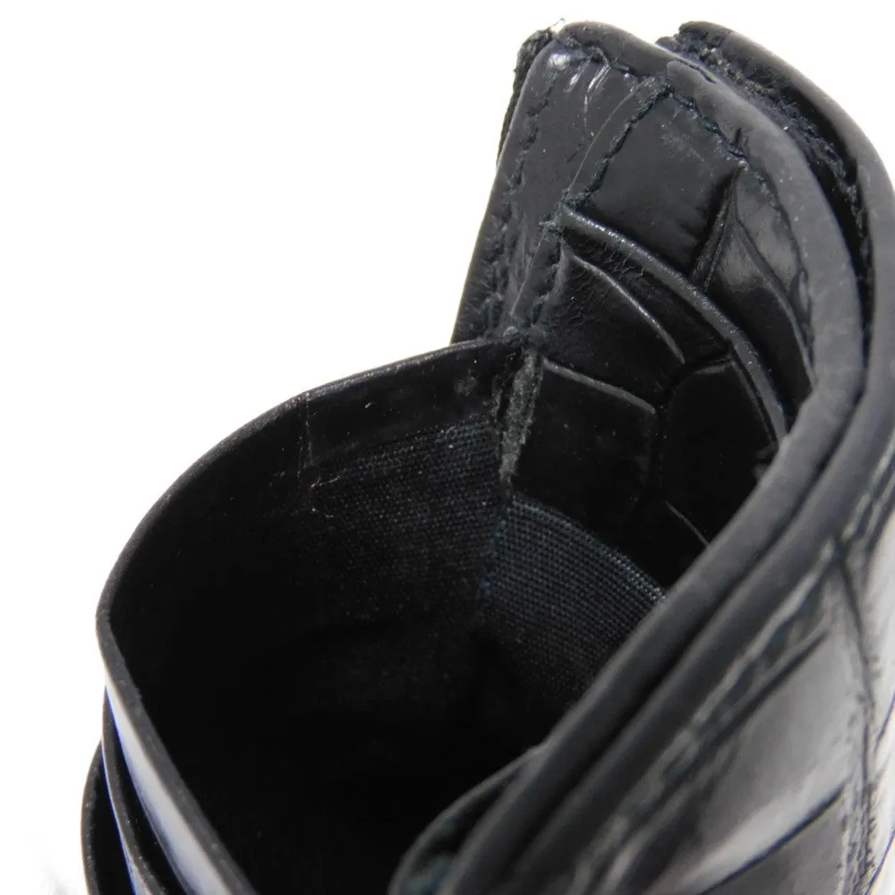 BALENCIAGA Coin case 640535 1ROP3 1000 Calfskin (crocodile embossed) black New logo cash coin card holder mens