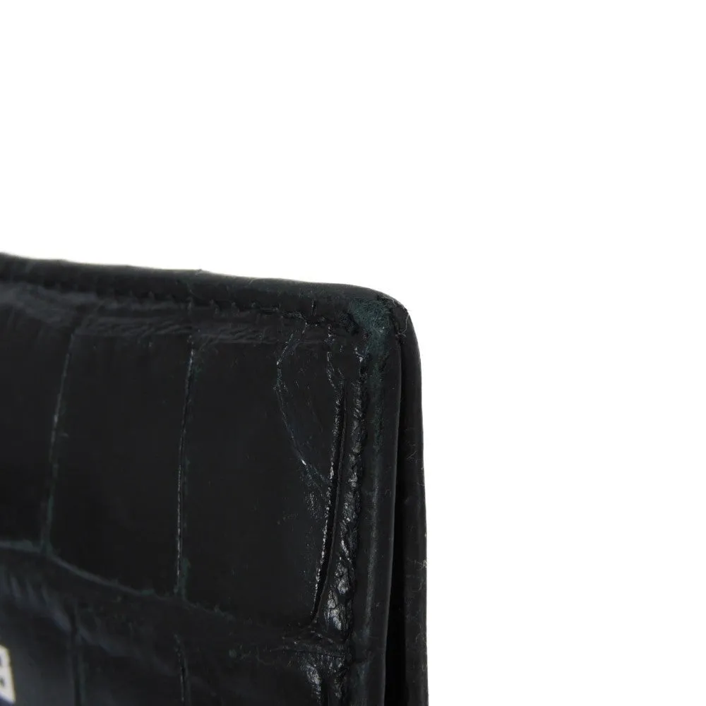 BALENCIAGA Coin case 640535 1ROP3 1000 Calfskin (crocodile embossed) black New logo cash coin card holder mens