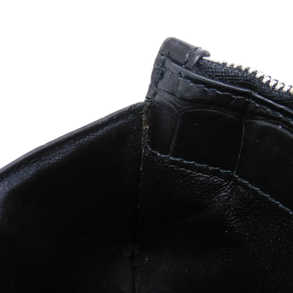 BALENCIAGA Coin case 640535 1ROP3 1000 Calfskin (crocodile embossed) black New logo cash coin card holder mens
