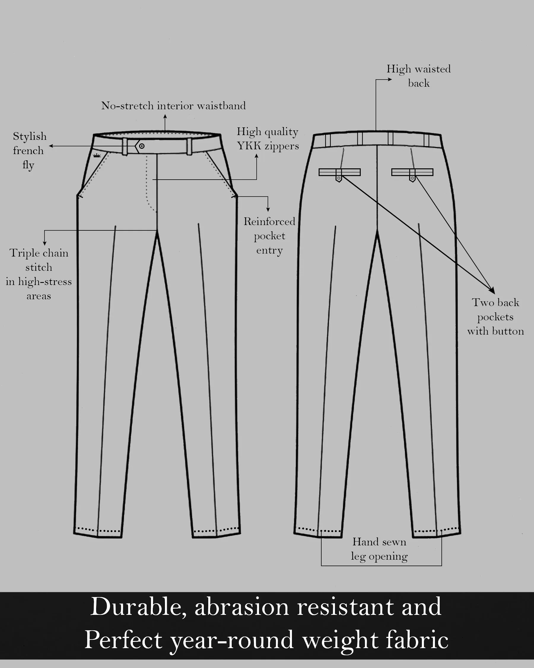 Bay of Many Blue Wool Rich Pant