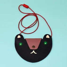 Bear Pocket Purse in Navy / Dusty Pink by Ark Colour Designs