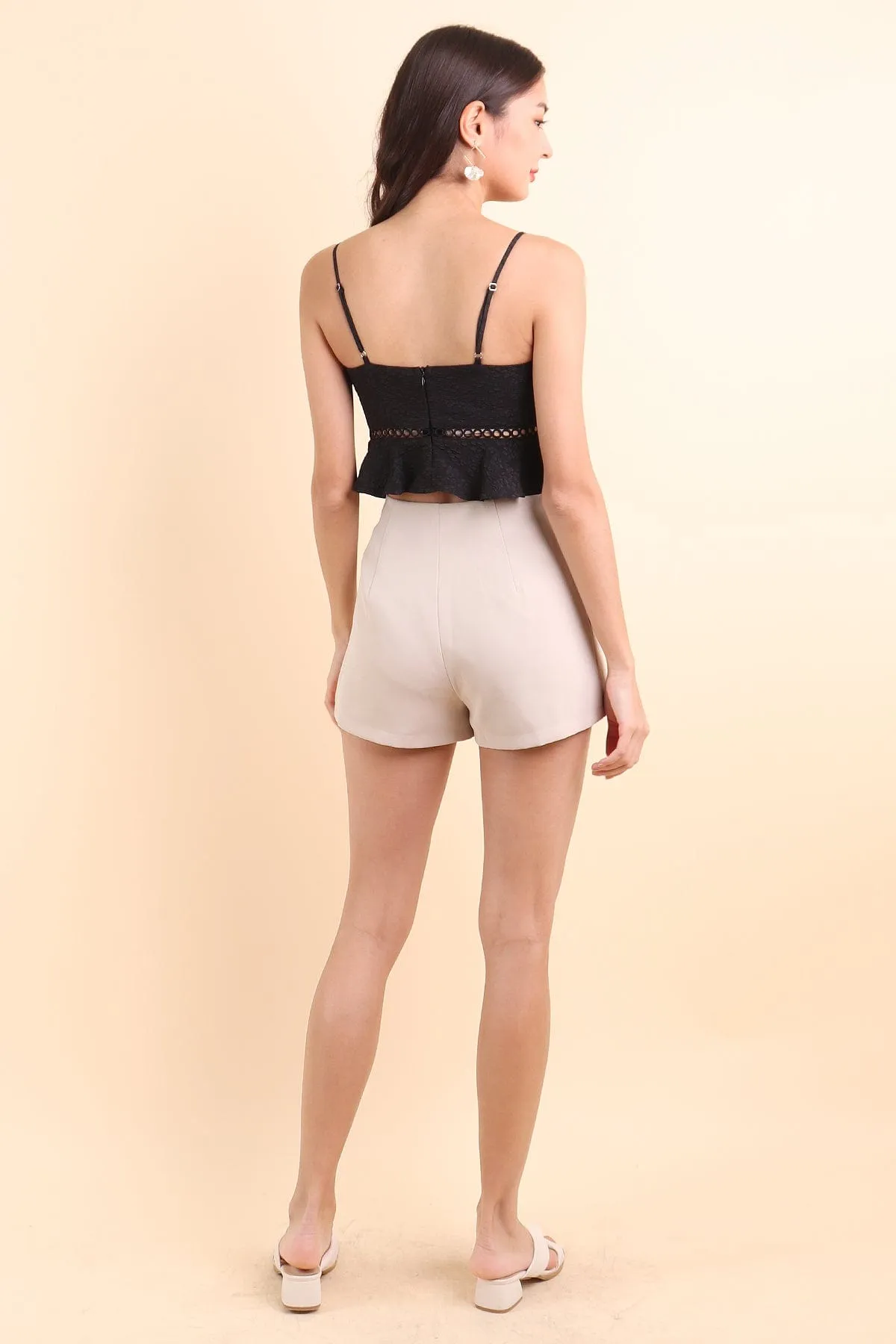 BERLINA EMBOSSED TOP IN BLACK