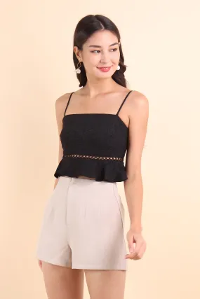 BERLINA EMBOSSED TOP IN BLACK
