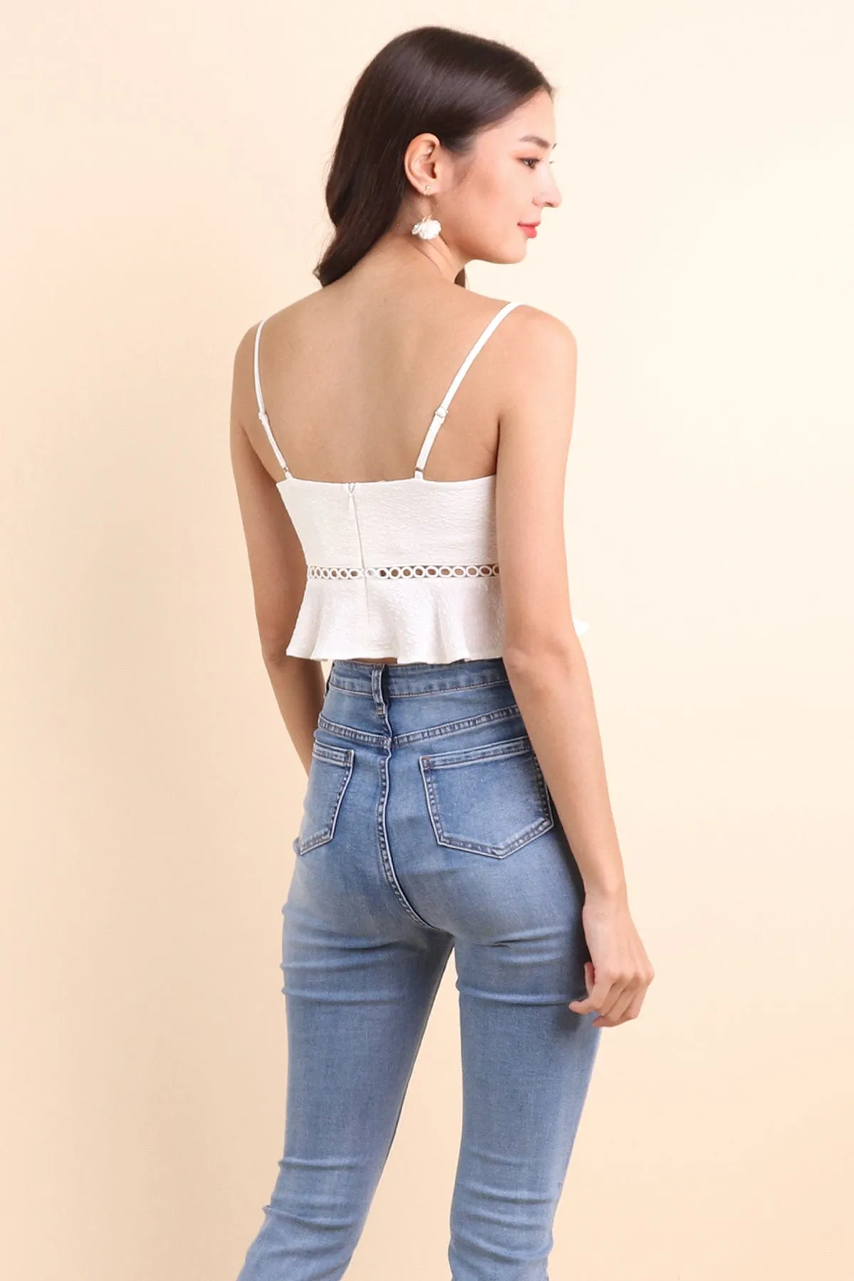 BERLINA EMBOSSED TOP IN WHITE