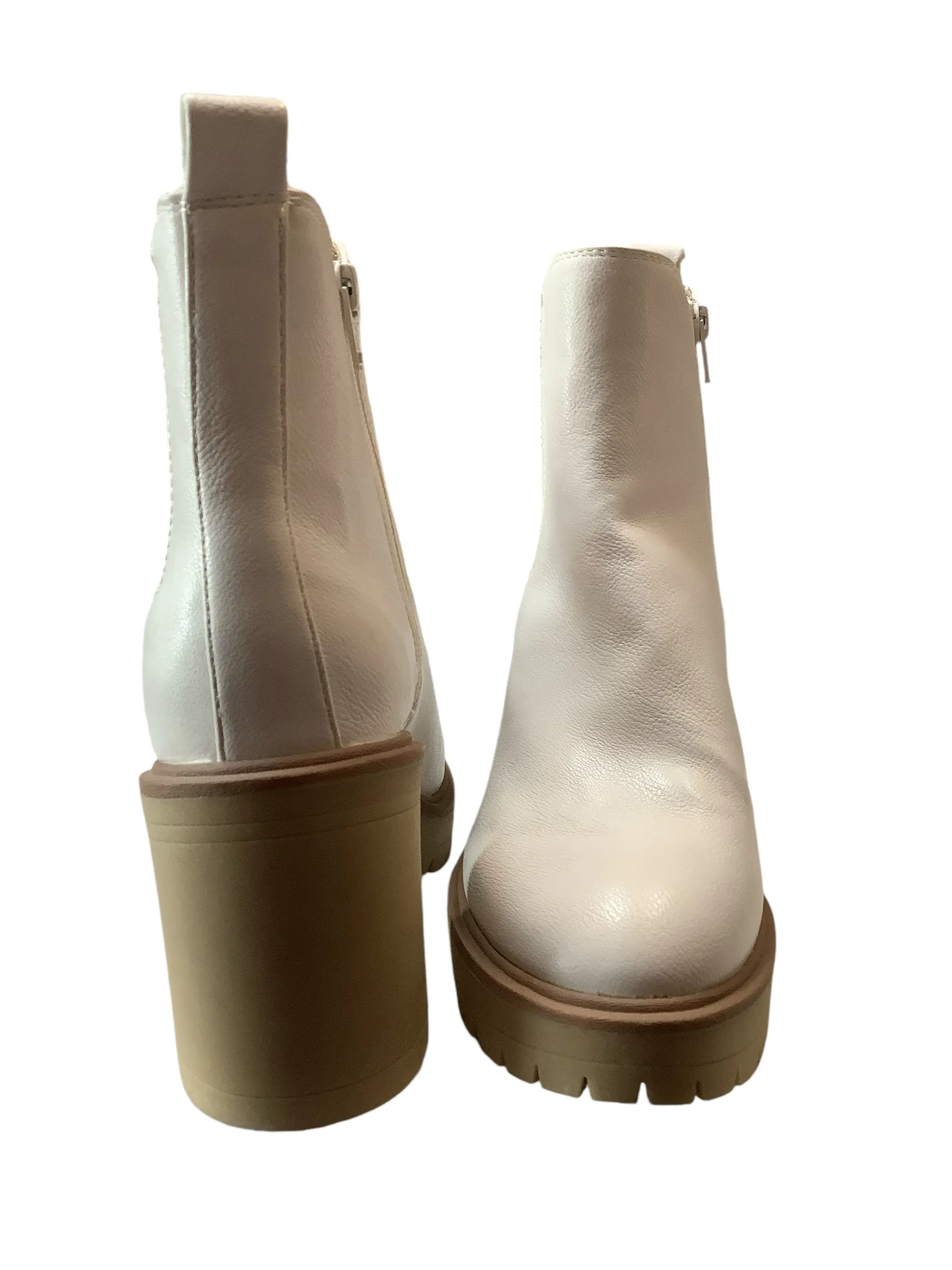 Boots Ankle Heels By Dv In Cream, Size: 8.5