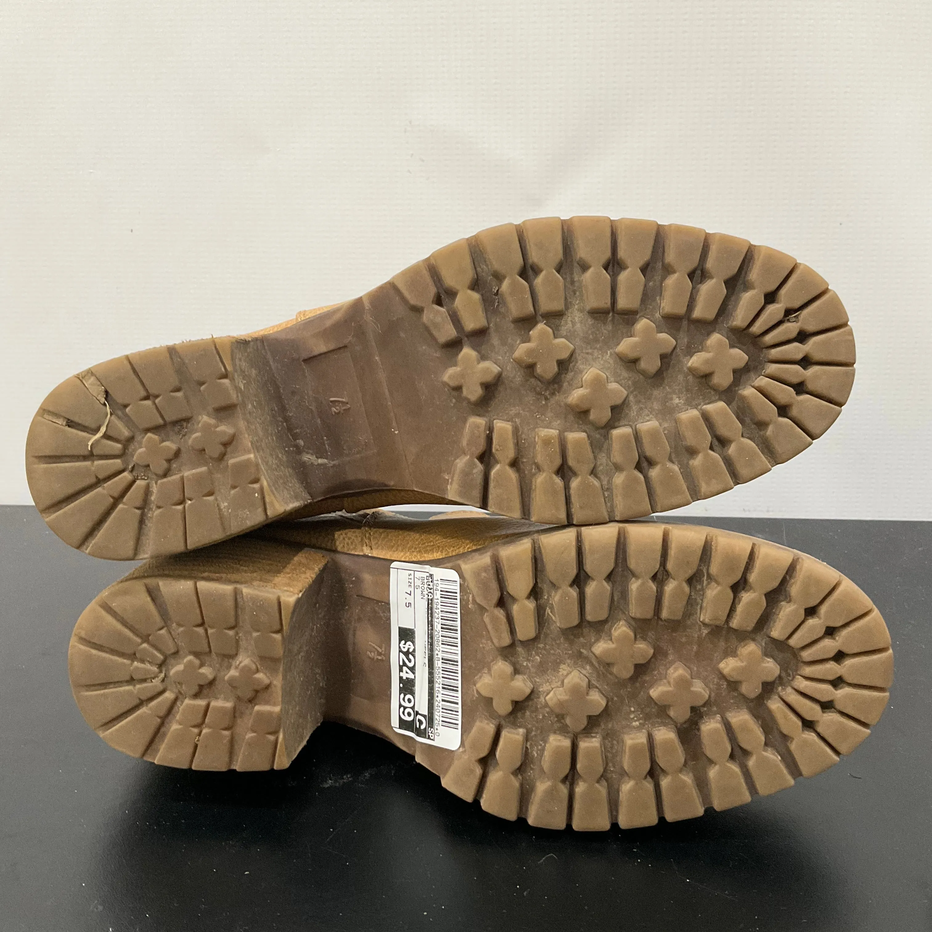 Boots Ankle Heels By Mia In Brown, Size: 7.5