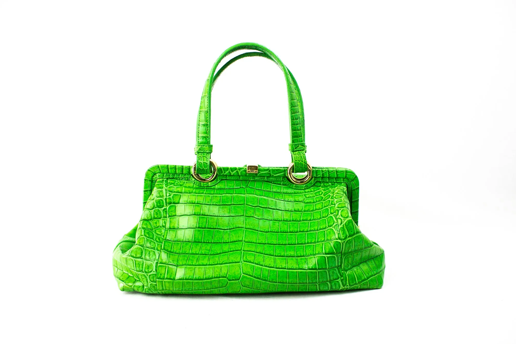 Bottega Veneta Green Crocodile Leather Bag (PREOWNED)