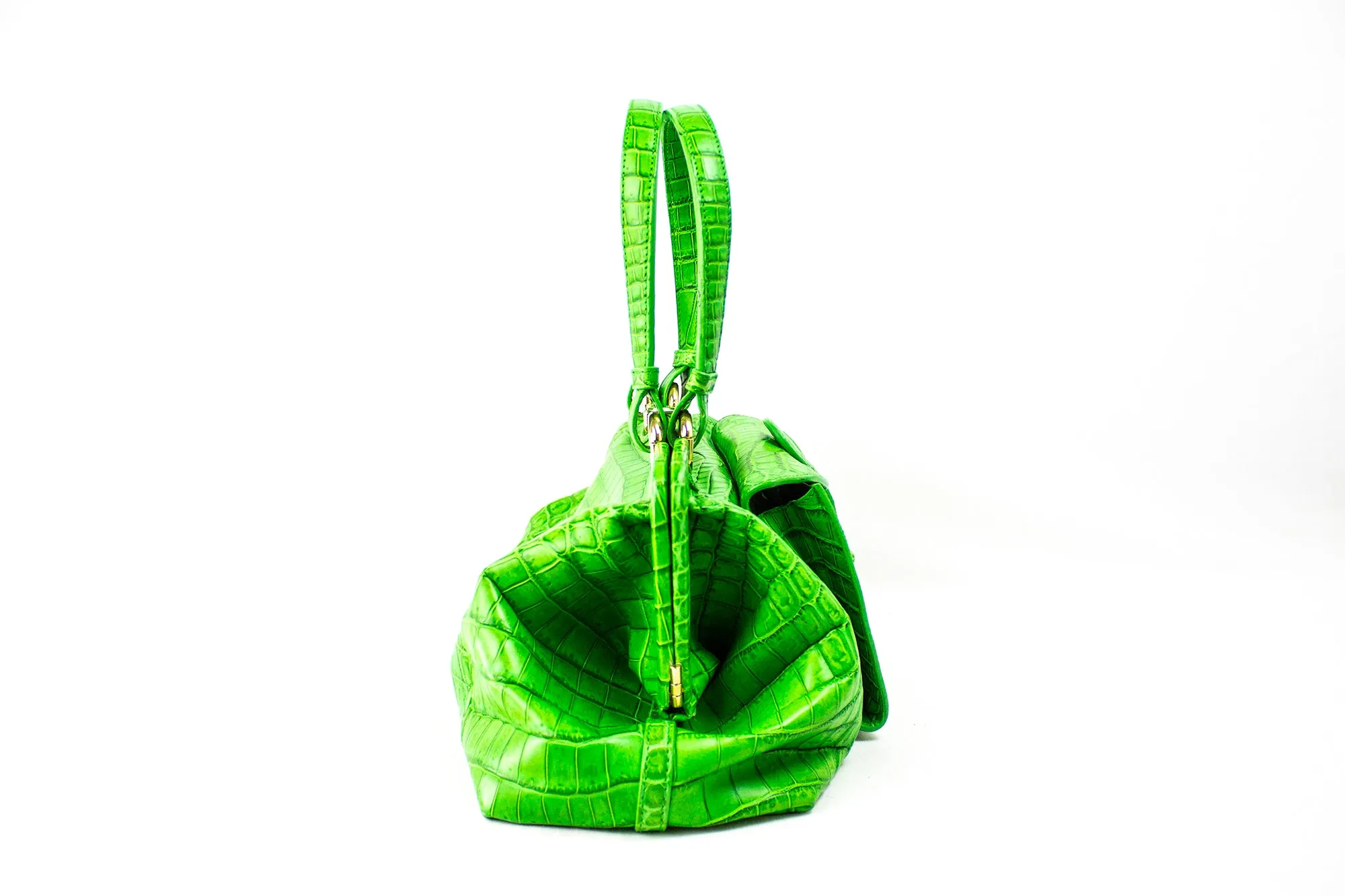 Bottega Veneta Green Crocodile Leather Bag (PREOWNED)