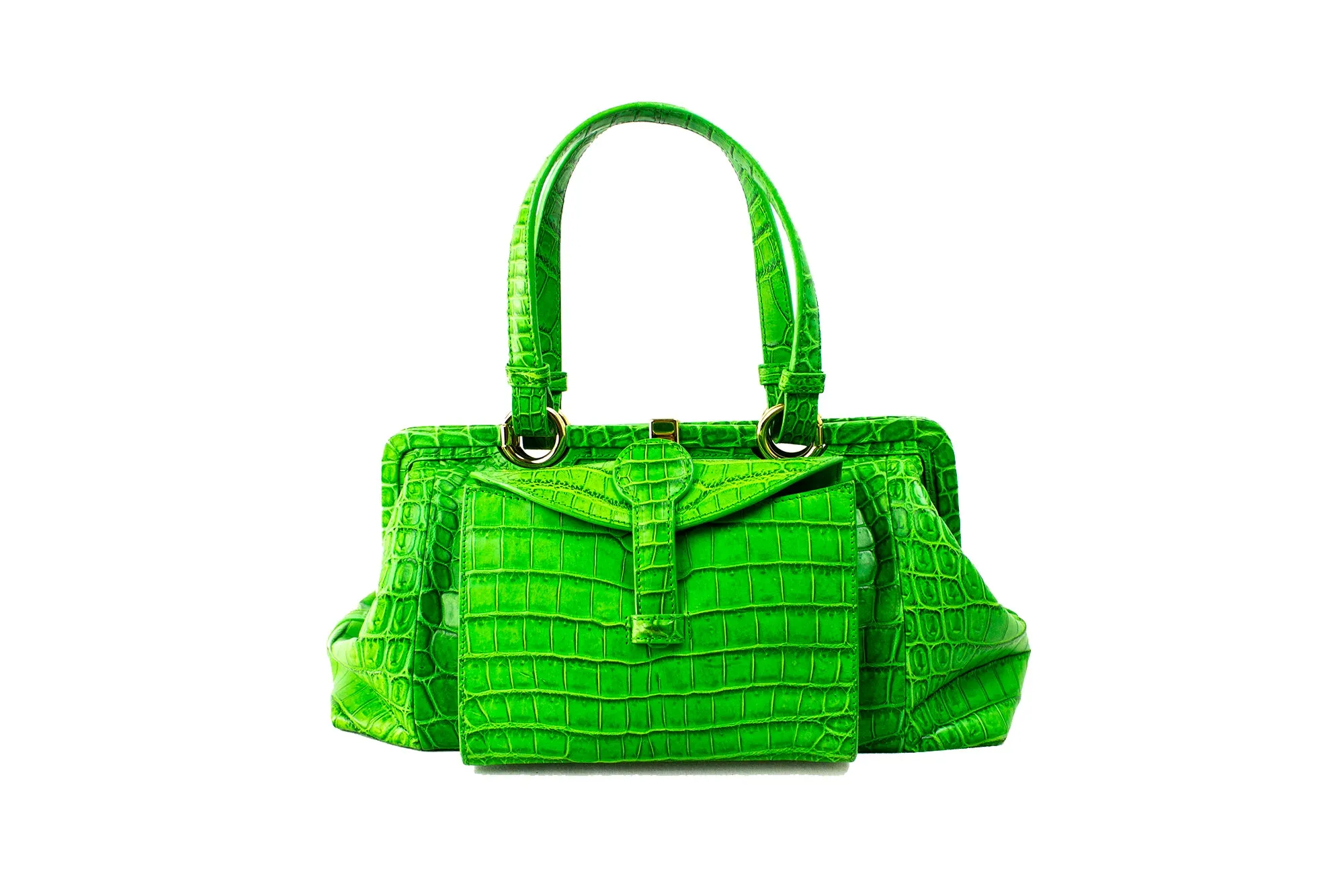 Bottega Veneta Green Crocodile Leather Bag (PREOWNED)