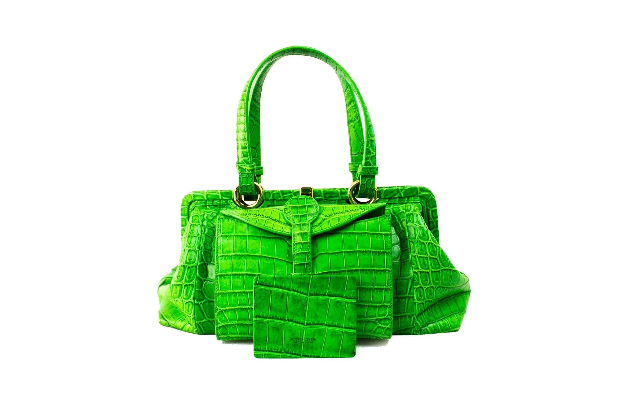 Bottega Veneta Green Crocodile Leather Bag (PREOWNED)