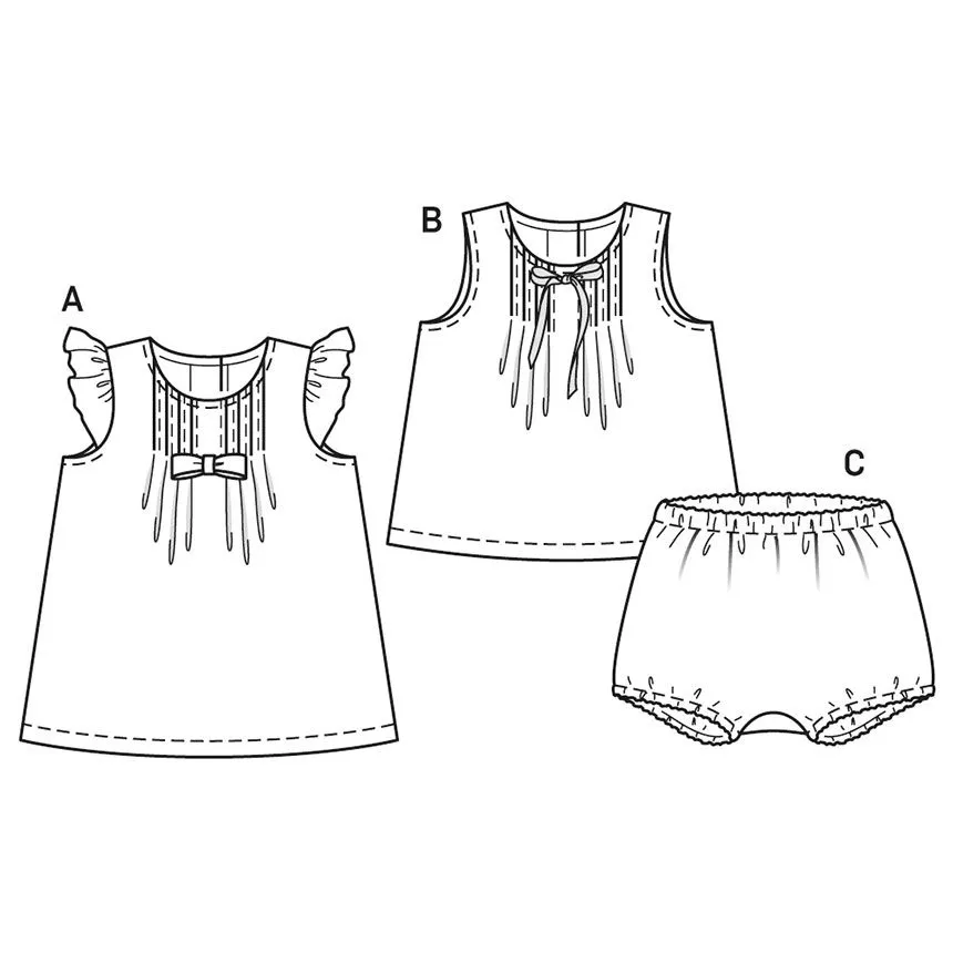 Burda Baby Top, Dress, Panties 9358