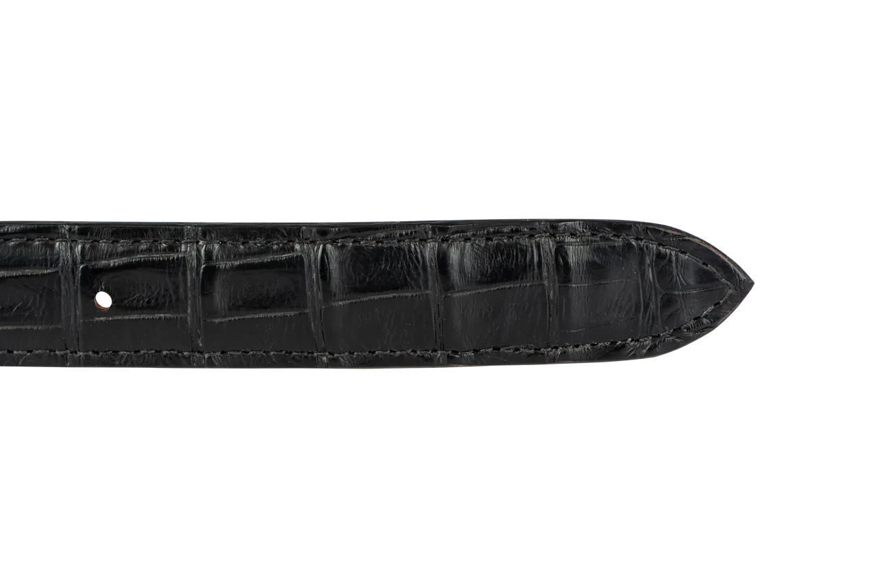 Chacon 1.25" Ultra Crocodile Matte Tapered Leather Belt Strap