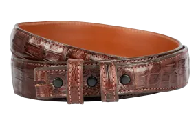 Chacon 1.25" Ultra Crocodile Matte Tapered Leather Belt Strap
