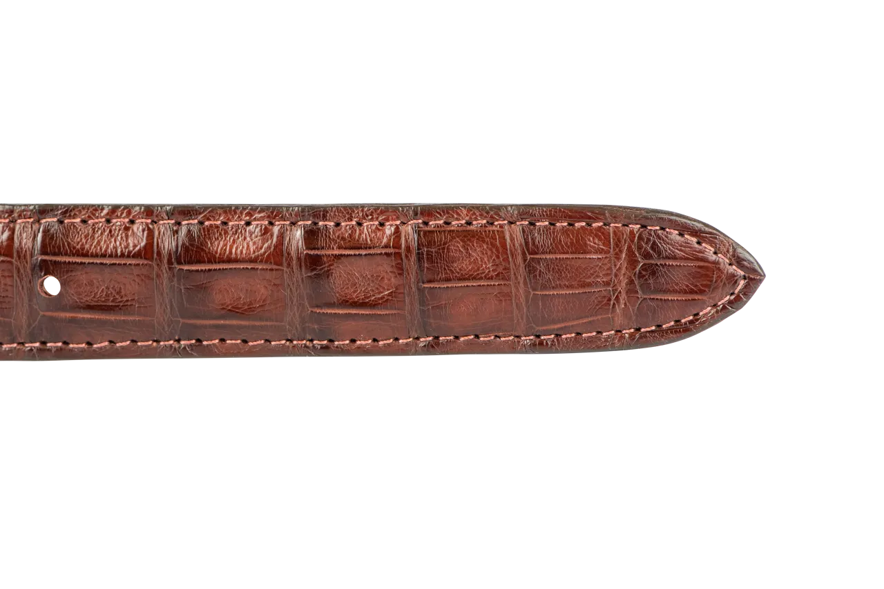 Chacon 1.25" Ultra Crocodile Matte Tapered Leather Belt Strap