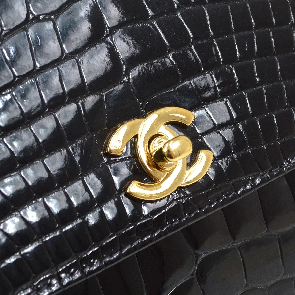 CHANEL  Black Crocodile Kelly 30