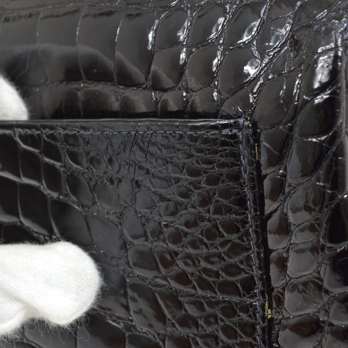 CHANEL  Black Crocodile Kelly 30