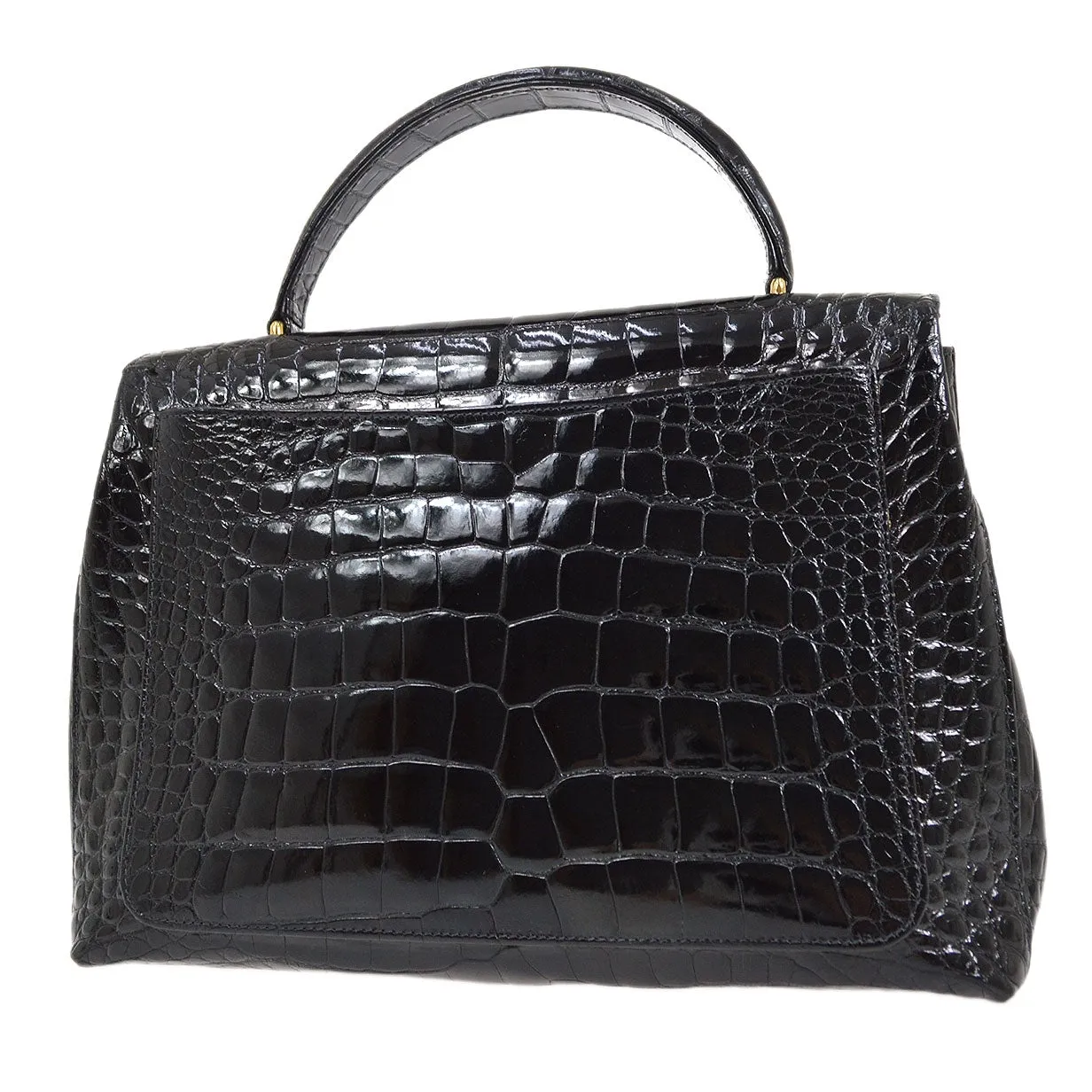 CHANEL  Black Crocodile Kelly 30