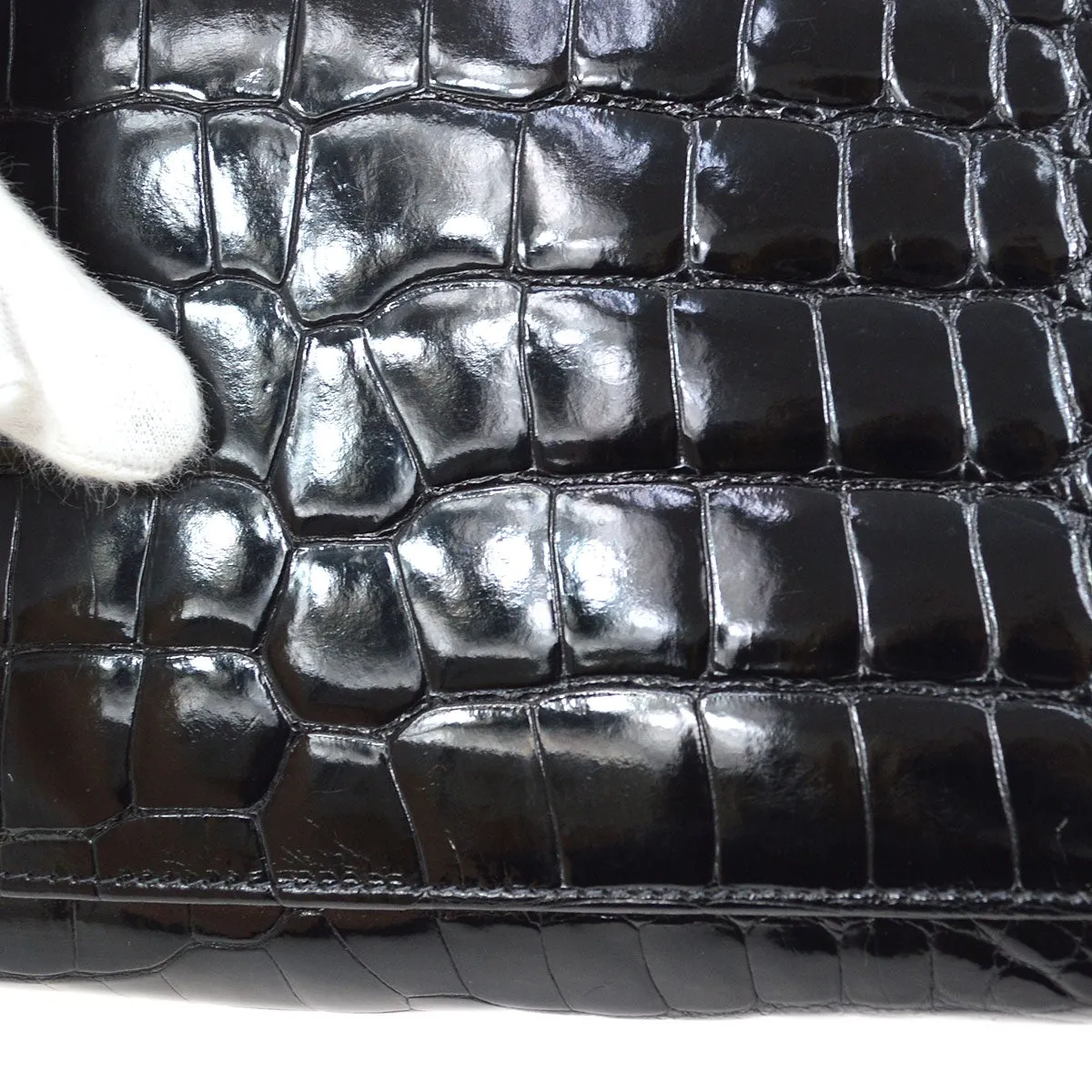 CHANEL  Black Crocodile Kelly 30