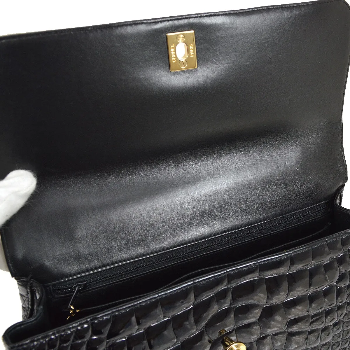 CHANEL  Black Crocodile Kelly 30