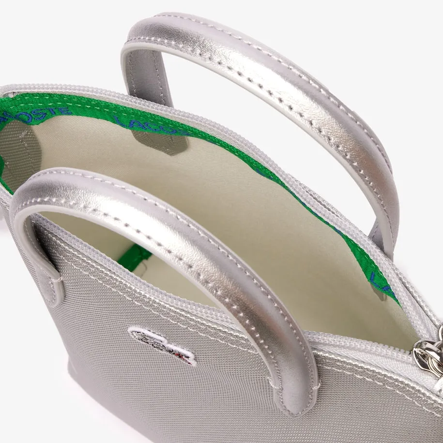 Coated Canvas L.12.12 Small Tote Bag Silver