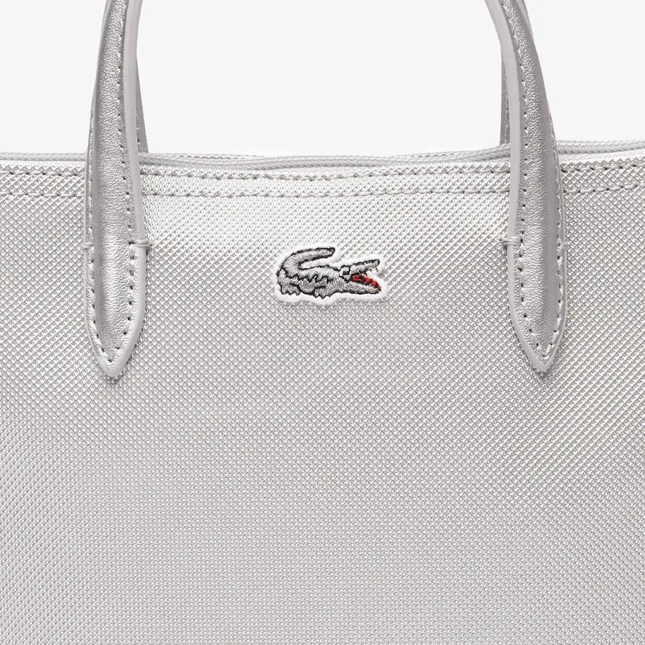 Coated Canvas L.12.12 Small Tote Bag Silver