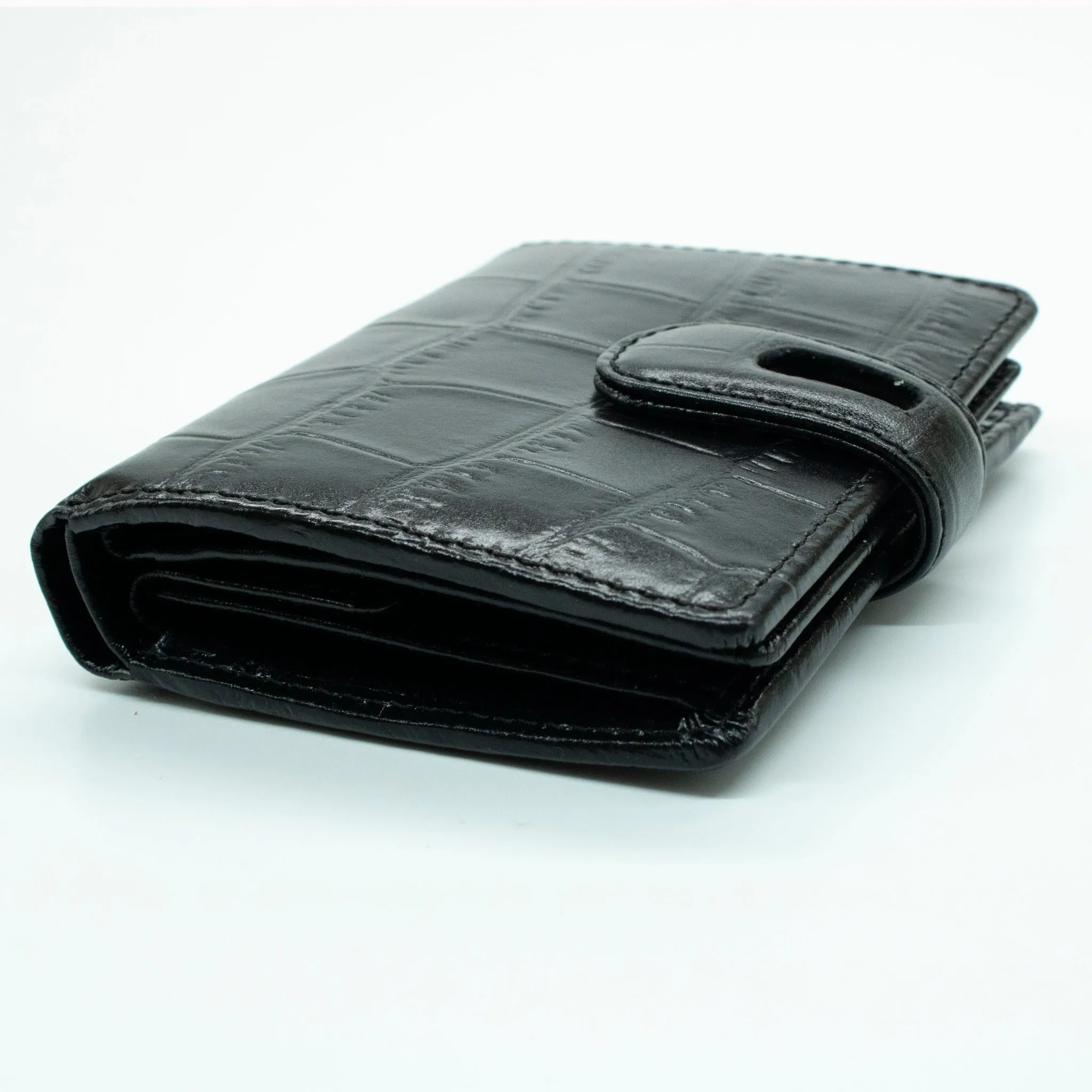 CROCCO WALLET WITH LOOPHOLE SNAP CLOSURE