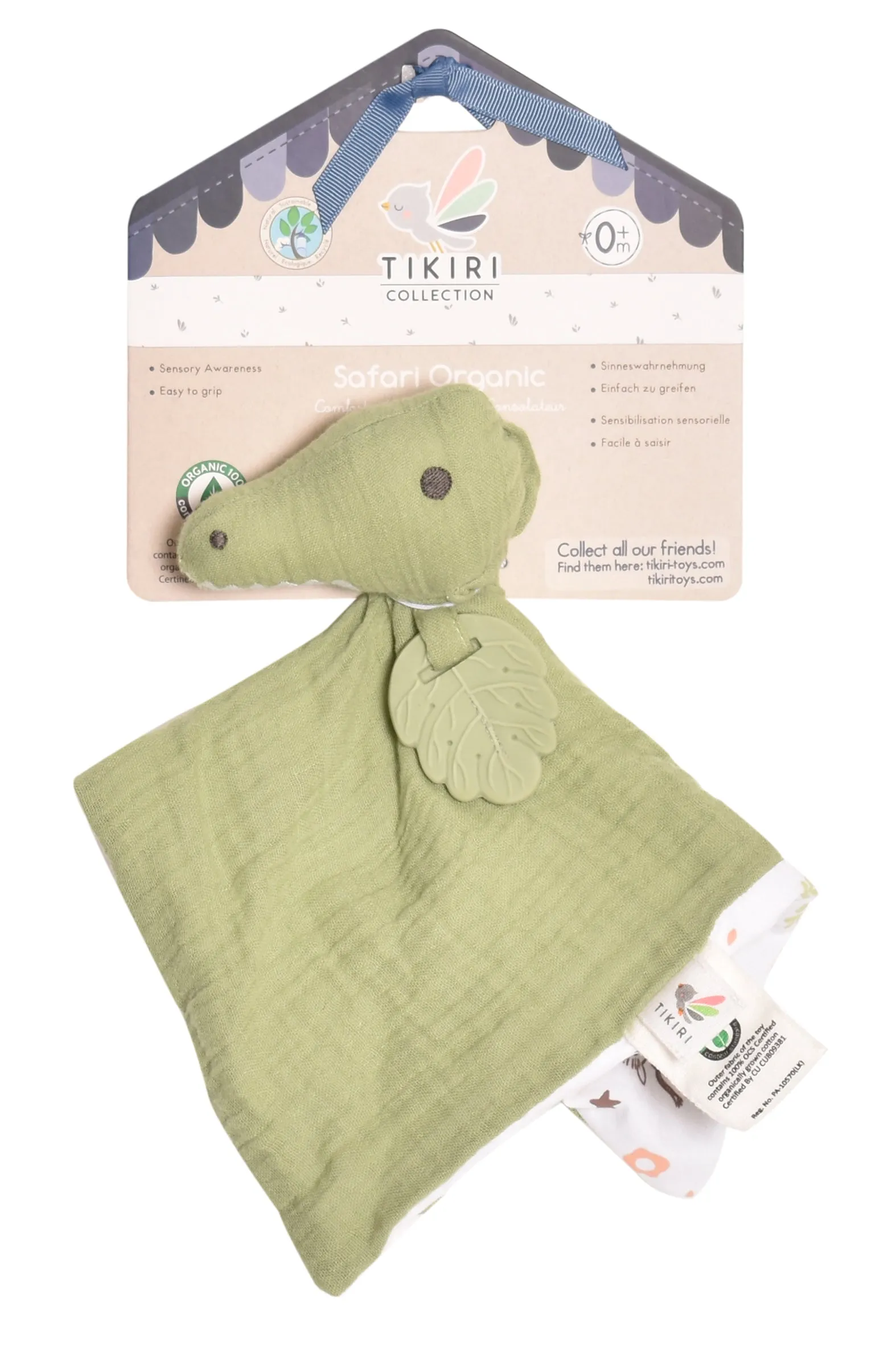 Crocodile Lovey with Rubber Teether