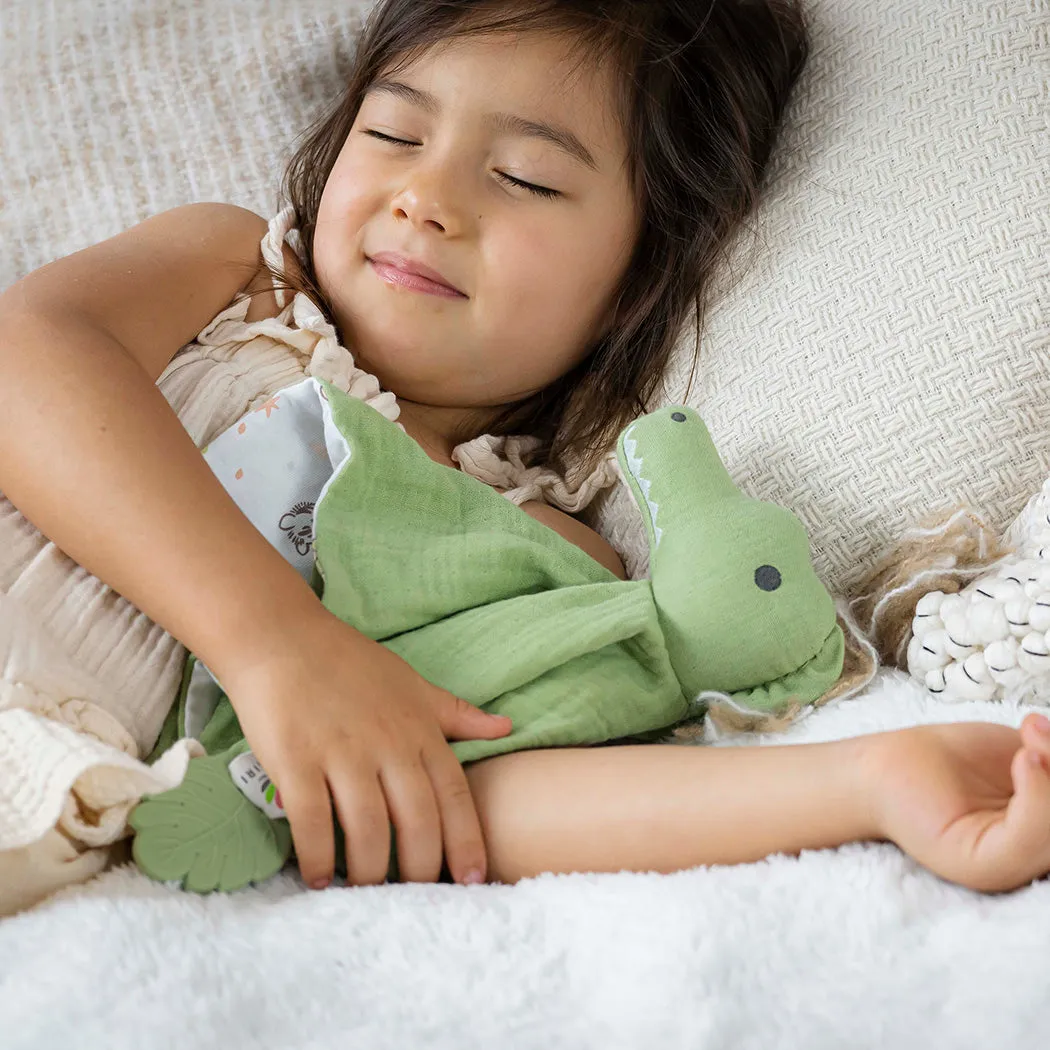 Crocodile Lovey with Rubber Teether