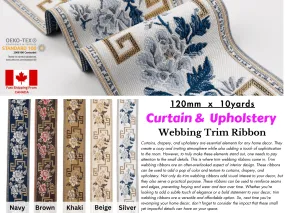 Curtain &  Upholstery Webbing Trim Ribbon 120mm , 10yards Pack