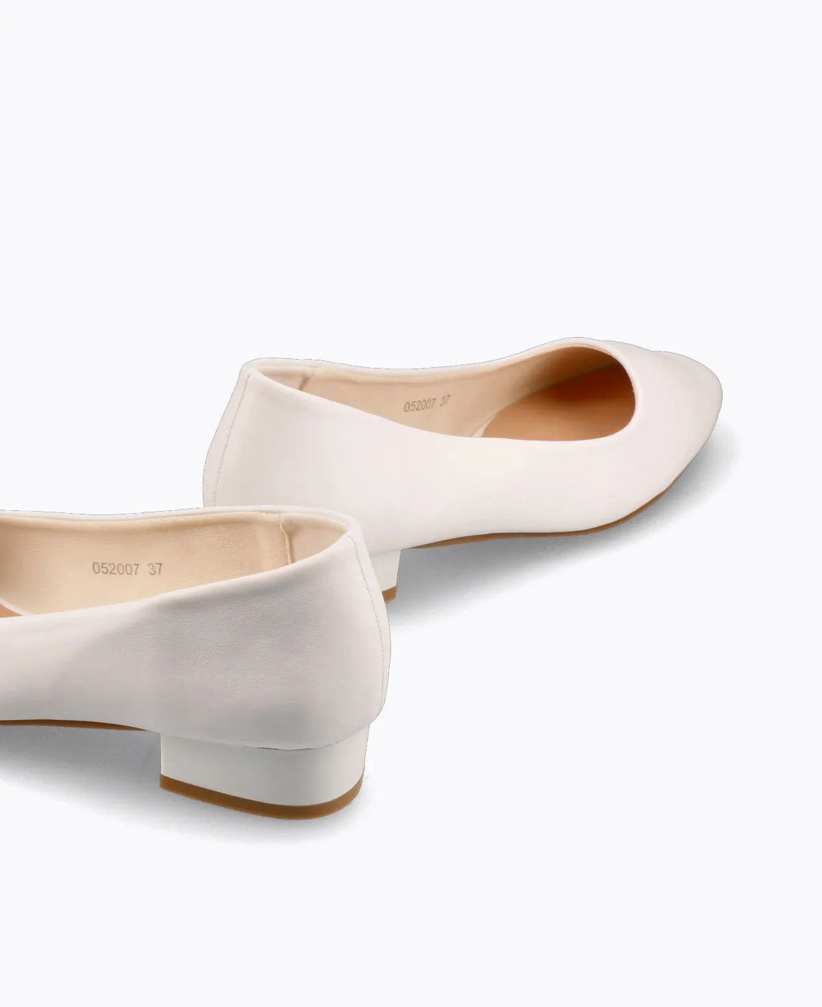 Cynthia Block Heel Pumps - White