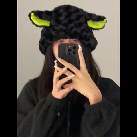 Dark lamb Plush Hat