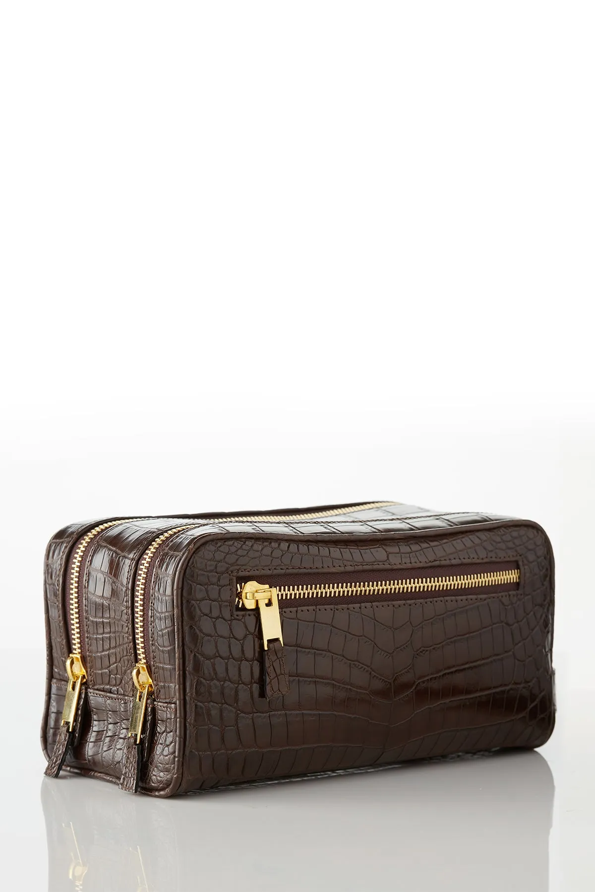 David August Custom Genuine Crocodile Dopp Kit
